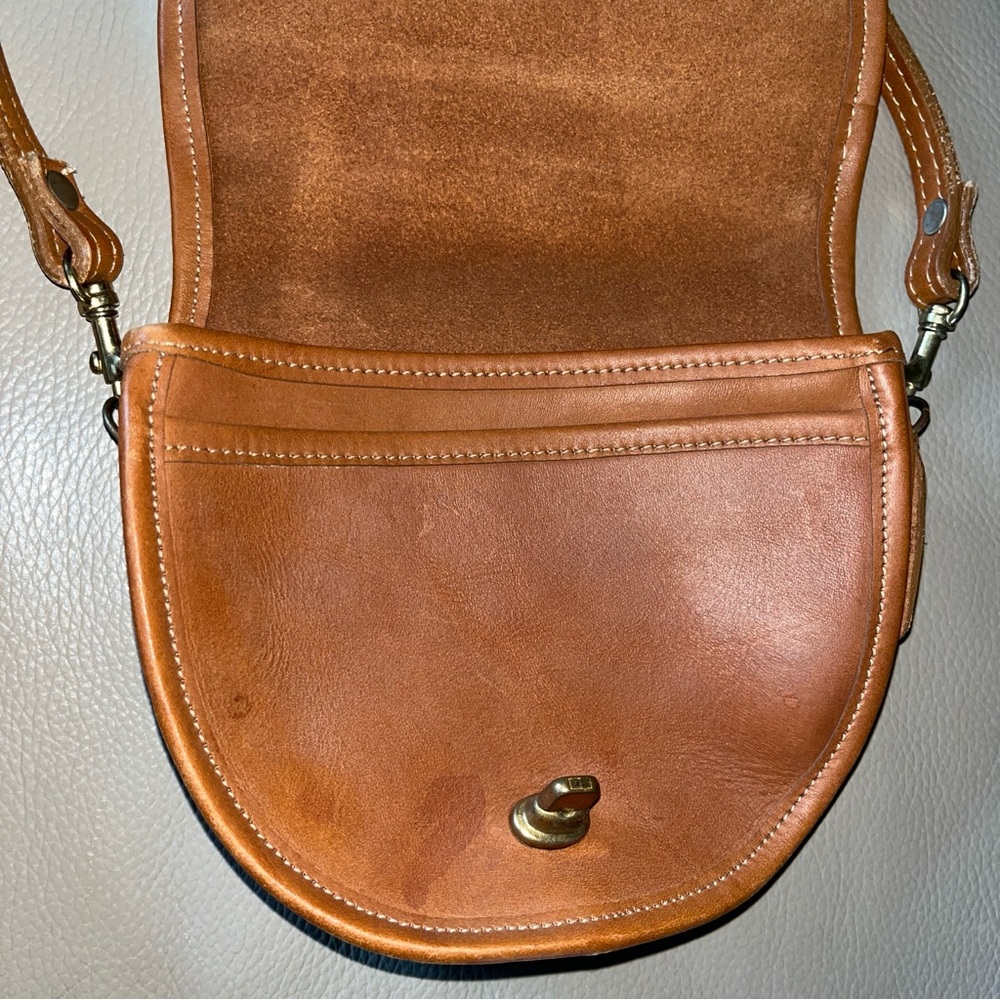 2 Leather Purses/ JG Hook & Unbranded Crossbody caramel/ brown flap over Vintage - Picture 11 of 16